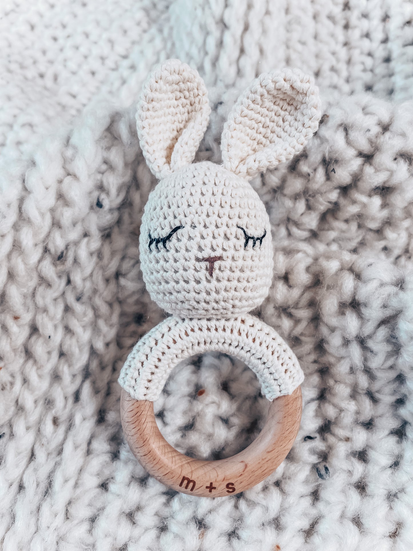Bunny Hand Crochet Rattle