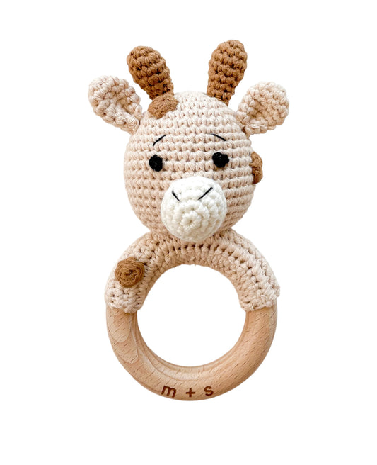 Giraffe Hand Crochet Rattle