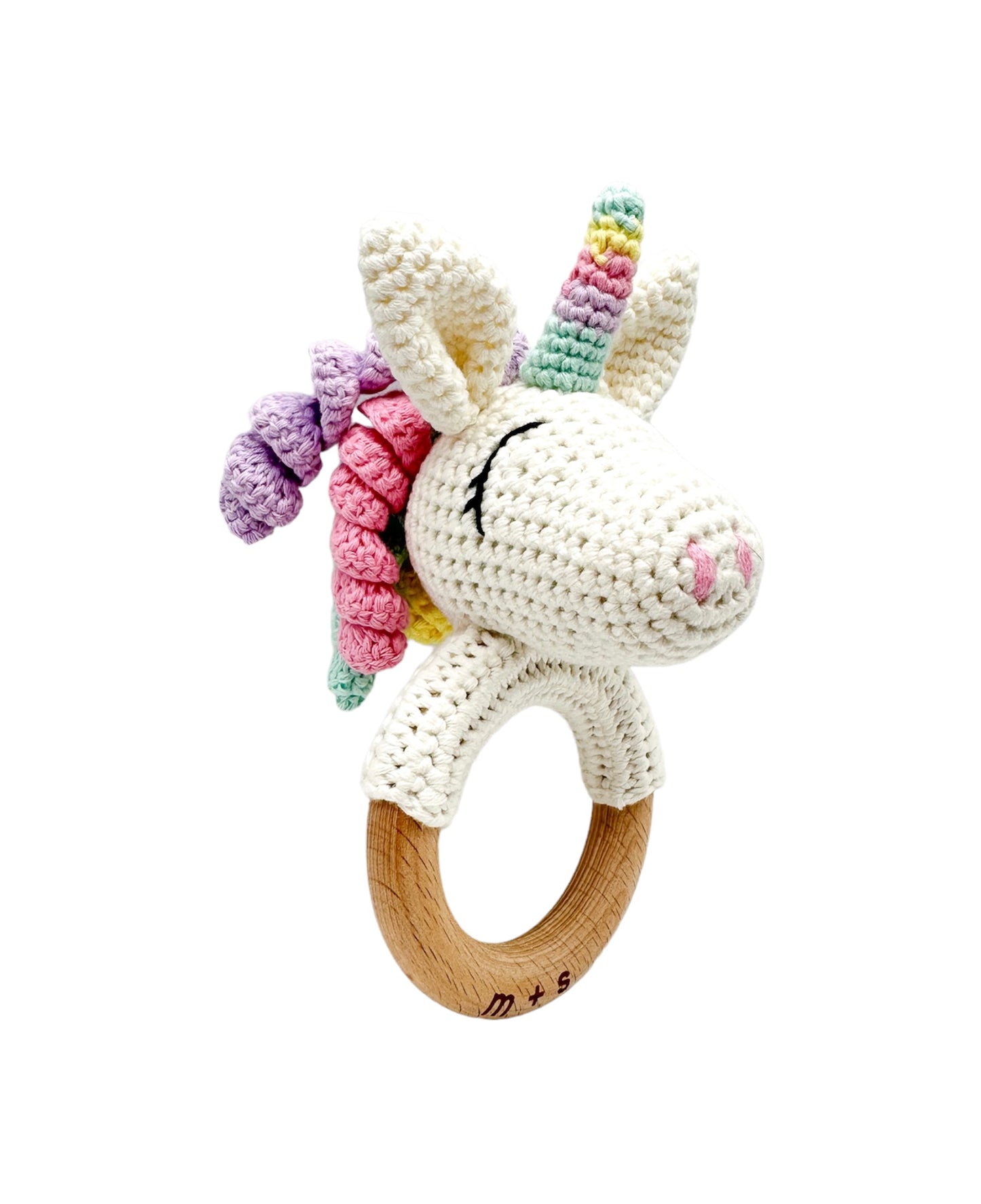 Unicorn Hand Crochet Rattle