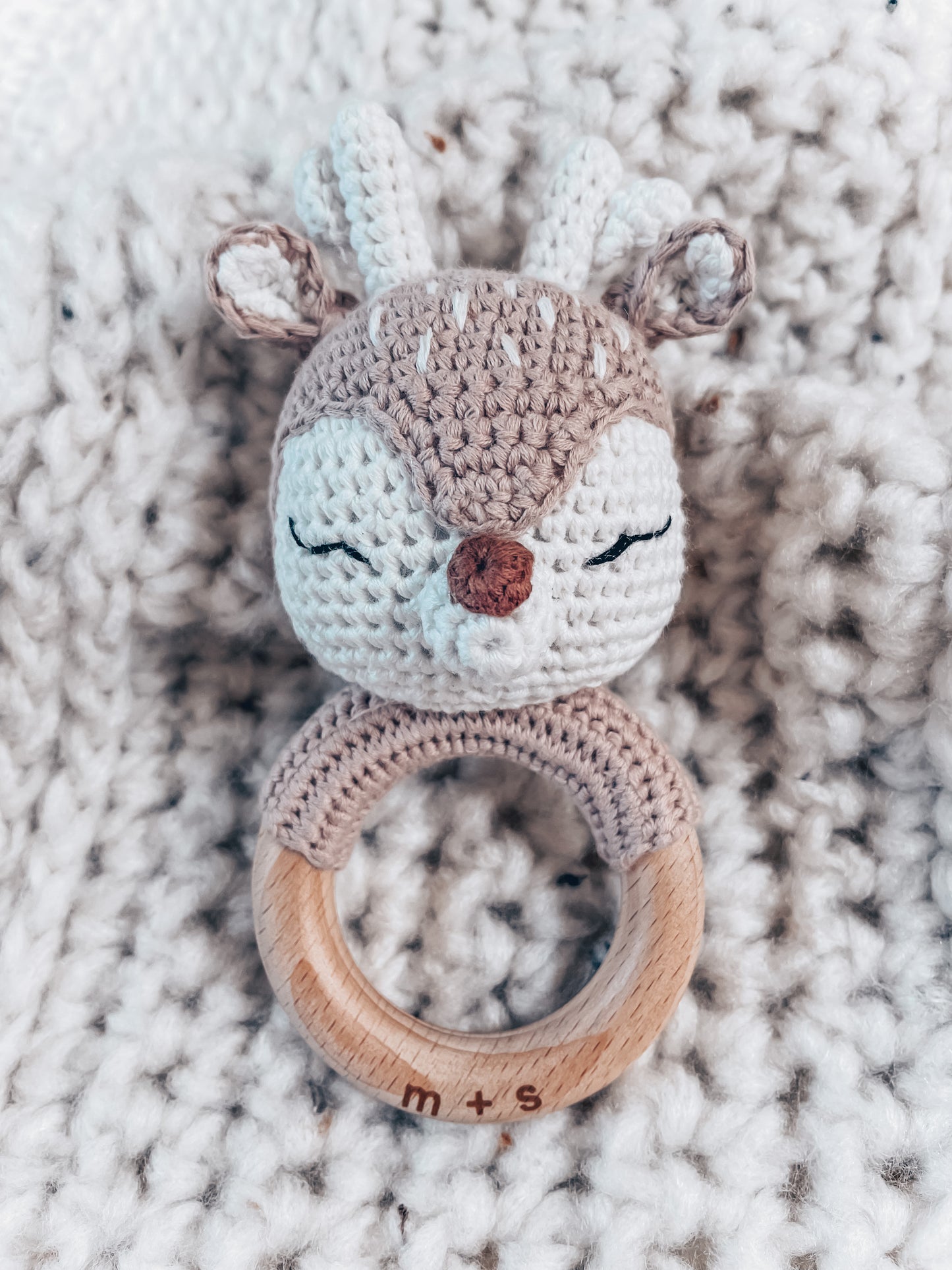 Deer Hand Crochet Rattle