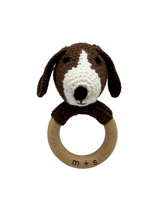 Puppy Hand Crochet Rattle